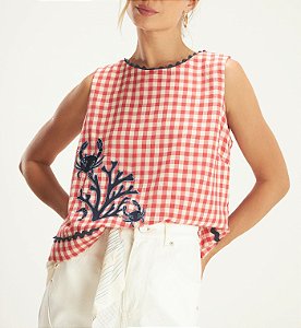 Blusa Vichy Bordado - Cantão