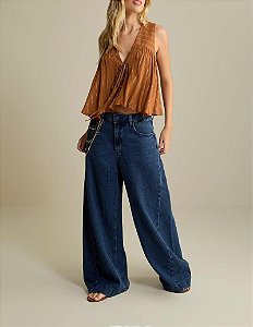 Calça Jeans Wide leg Textura - Oh,Boy!