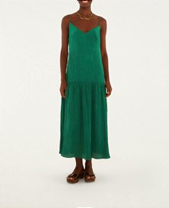 Vestido Midi Plissado - Farm