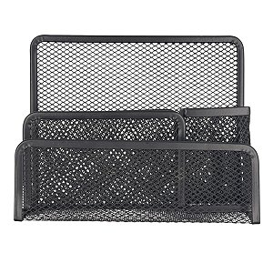 Porta Canetas Aramado Preto 4 Divisórias Foska 9011