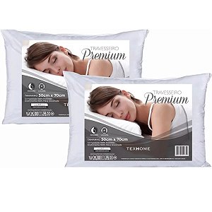 Travesseiro Premium Texhome Em Micro Fibras Branco 50x70