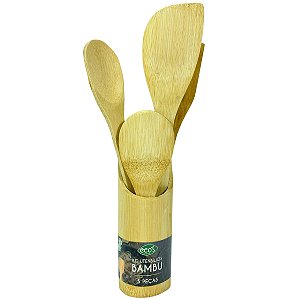 Kit Utensílios Bambu 5 Peças Ecos Eco23048