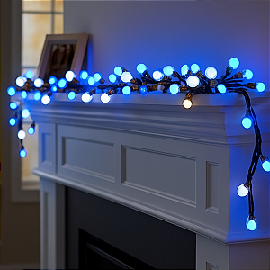 PISCA PISCA FESTÃO 400 LEDS BOLINHA BRANCO COM AZUL FIO VERDE