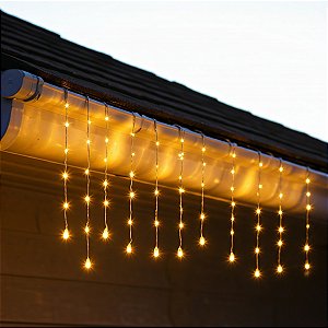 PISCA PISCA CASCATA USO INTERNO 200 LEDS WARM 127V 6W 5 METROS FIO BRANCO GLOBALBR 11800
