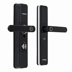 Fechadura Eletrônica Digital Intelbras com Biometria, Cartão, Senha e Wi-Fi IFR 7000 Embutir para Porta de Giro