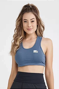 Top Azul Poliamida Com Bojo Removível UV50 Epulari