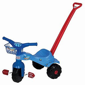 Triciclo Infantil Com Cestinha Tico Tico Tubarão Azul 20kg