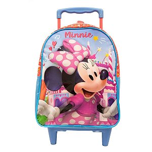 Mochila De Rodinhas G Infantil Escolar Minnie Mouse Disney