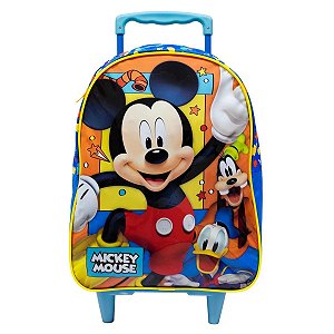 Mochila De Rodinhas G Infantil Escolar Mickey Mouse Disney