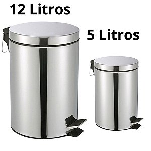 Kit Com 2 Lixeira 5 Litros E 12 Litros