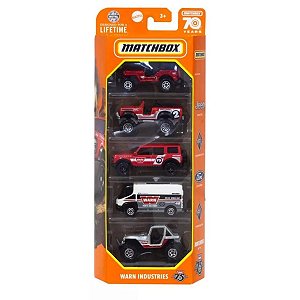 KIT CARRINHOS DE BRINQUEDO MATCHBOX 5 PEÇAS MATTEL