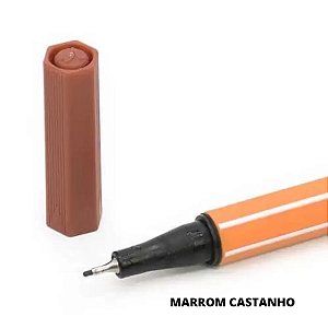 CANETA STABILO POINT 0.4 MARROM CASTANHO