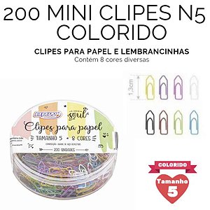 CLIPS BRW COLORIDO 200 UNIDADES CL0502