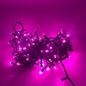 PISCA PISCA DE NATAL ROSA DL FESTAS LED 100 LAMPADAS 8 FUNÇÕES