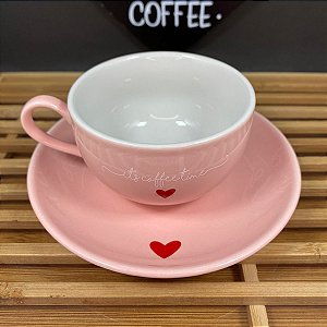 Xicaras de café hauscraft em porcelana rosa 160ml