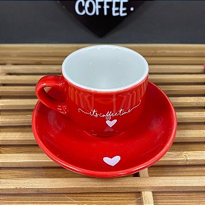 Xicaras de café hauscraft em porcelana Vermelha 90ml