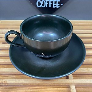 XICARAS DE CHÁ HAUSCRAFT PRETA EM PORCELANA - 160ml