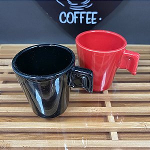 JOGO DE XICARA DE PORCELANA PARA CAFE ELEGANCE COLORS COM 6 PECAS 60ML