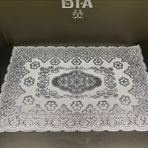 TOALHA DE LUGAR AMERICANO DE PVC RETANGULAR PRATEADO