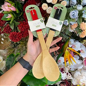 COLHER DE ARROZ DE BAMBU CABO COLORS