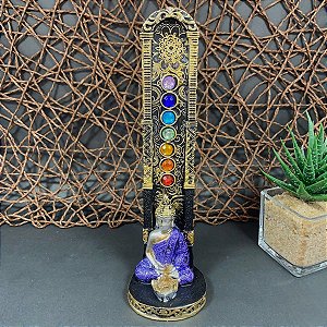 PORTA INCENSO MONGE 7 CHAKRAS 18CM