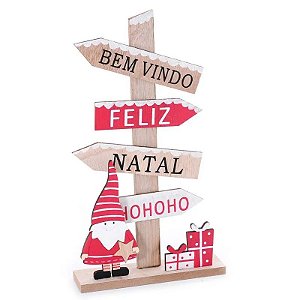 PLACA MESA DECORATIVA COM FRASES NATALINAS 16X29CM