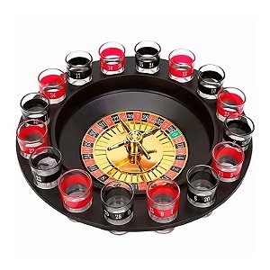 JOGO ROLETA CASSINO SHOT VIDRO 17 PEÇAS