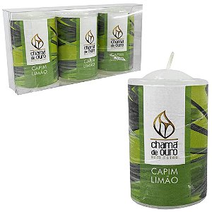 VELA DECORATIVA AROMATICA PERFUMADA CAPIM LIMAO - 1 UNIDADE 40G