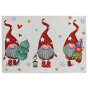 TAPETE CAPACHO DE POLIESTER RETANGULAR GNOMOS 60X40CM