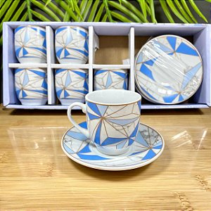 JOGO DE XICARA DE PORCELANA COM PIRES PARA CAFE LARIMAR C/12 PCS