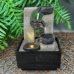FONTE DE AGUA DECORATIVA 3 QUEDAS C/LED BIVOLT NEWWAY