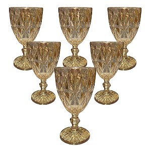 JOGO DE TAÇA DIAMOND ÂMBAR 340ML