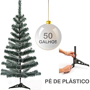 ARVORE DE NATAL 60CM C/NEVE C/50 GALHOS E PE DE PLASTICO