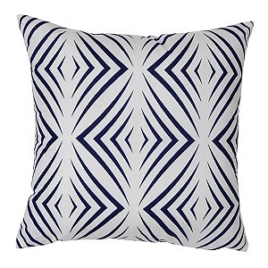 CAPA DE ALMOFADA FELPUDA SAFIRA ESTAMPA 2 043X043CM BRANCO E AZUL JOLITEX