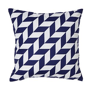 CAPA DE ALMOFADA SAFIRA FELPUDA ESTAMPA 3 043X043CM BRANCO EAZUL JOLITEX