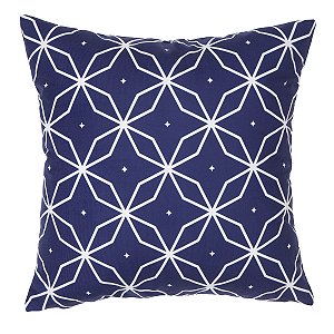 CAPA DE ALMOFADA SAFIRA ESTAMPA 4 043X043CM BRANCO E AZUL JOLITEX