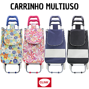 Carrinho multiuso De Compras Feira Supermercado Reforçado Sacola 30kg Clink