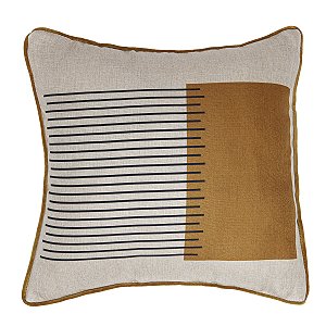 CAPA DE ALMOFADA COM BORDA AMELIA ESTAMPA 4 043X043CM BEGE/AMARELO
