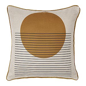 CAPA DE ALMOFADA COM BORDA AMELIA ESTAMPA 3 043X043CM BEGE/AMARELO