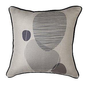 CAPA DE ALMOFADA COM BORDA PLACE ESTAMPA 4 043X043CM BG/PRETO