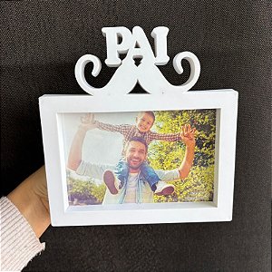 PORTA RETRATO DIA DOS PAIS BIGODE PLÁSTICO PRESENTE 10X15CM