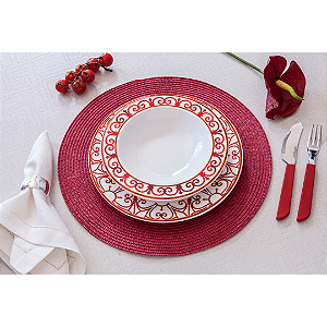 Jogo Americano Redondo Multiuso 38cm – Cores Variadas | Mesa Posta, Decoração e Proteção VERMELHO