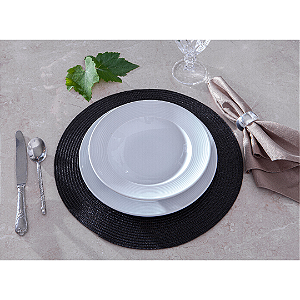 Jogo Americano Redondo Multiuso 38cm – Cores Variadas | Mesa Posta, Decoração e Proteção PRETO