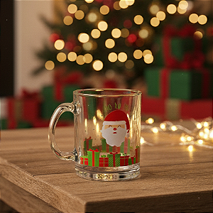 CANECA XICARA DE NATAL DE VIDRO 320ML PRESENTE WINCY