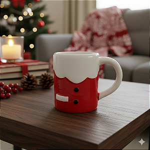 CANECA DE CERÂMICA ROUPA PAPAI NOEL 330ML PRESENTE WINCY