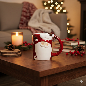 CANECA DE CERÂMICA NATAL PAPAI NOEL 330ML PRESENTE WINCY
