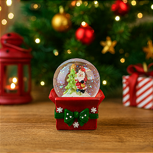 GLOBO DE NEVE DE NATAL CUPULA DE VIDRO PRESENTE   6,5X3,5CM - ***SORTIDO ***