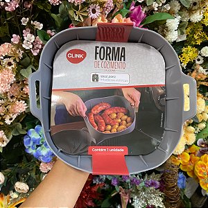 FORMA COZIMENTO QUADRADA AIR FRYER FRITADEIRA ELETRICA SILICONE 16 CM X 16 CM X 5 CM