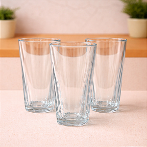 CONJUNTO COPO DE VIDRO TRANSPARENTE 290ML- 3 UNIDADES