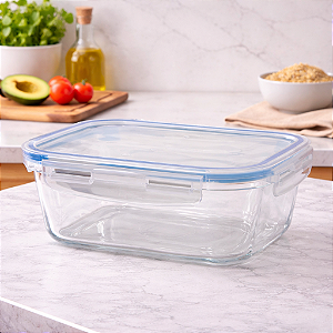 POTE DE VIDRO BOROSSILICATO HERMETICO E TRAVA 350ML